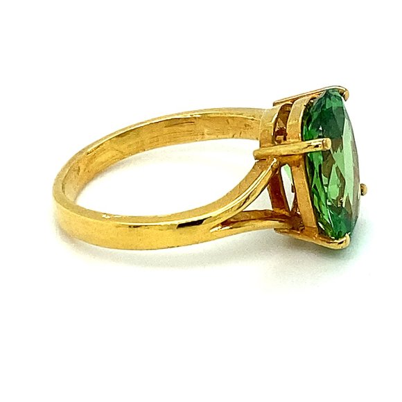 Certified Tsavorite 5.02ct Solid 22K Gold Ring - Picture 3 of 11